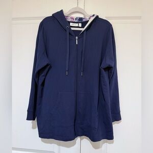 D&Co Cotton blend Blue Long Sleeve Hoodie sz LP - NWOT